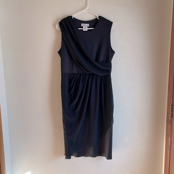 LBD with gorgeous sheer ruching overlay for flattering fit and feel, timeless! - Picture 1 of 4